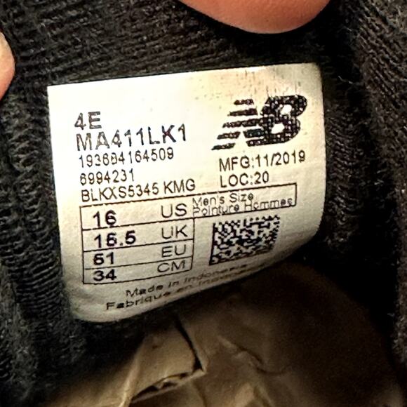 NWT New Balance 411 Walking Shoe Triple Black ComfortRide 16 Wide EEEE 4E